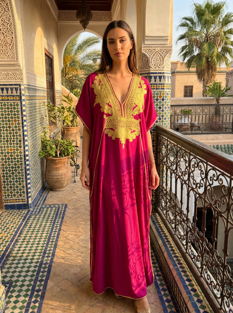 Moroccan Caftan with gold embroidery
