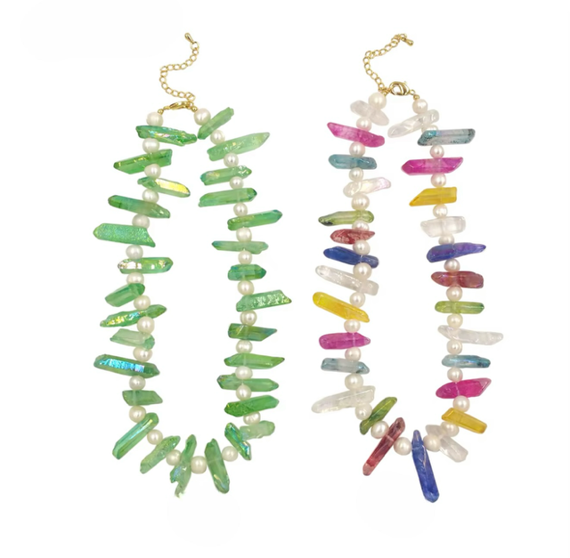 Aura Crystal Beaded Choker Necklace