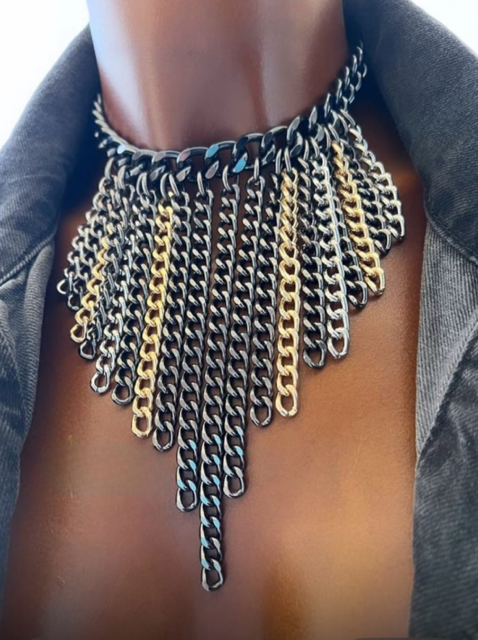 Three tone Chain Choker