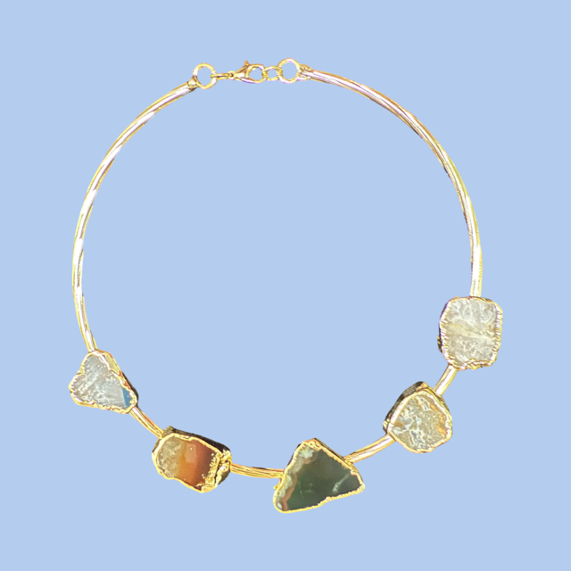 Gold Plated Chokers with stones