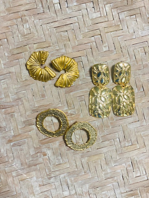 Geometrical Gold Plated Earrings