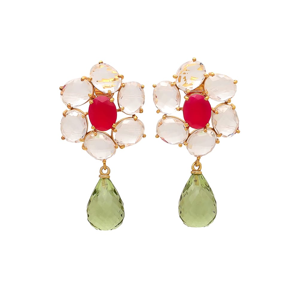 Flowers and Drop Earrings