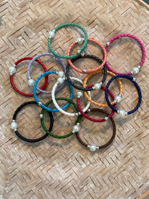 Colored Bangles with Pearl