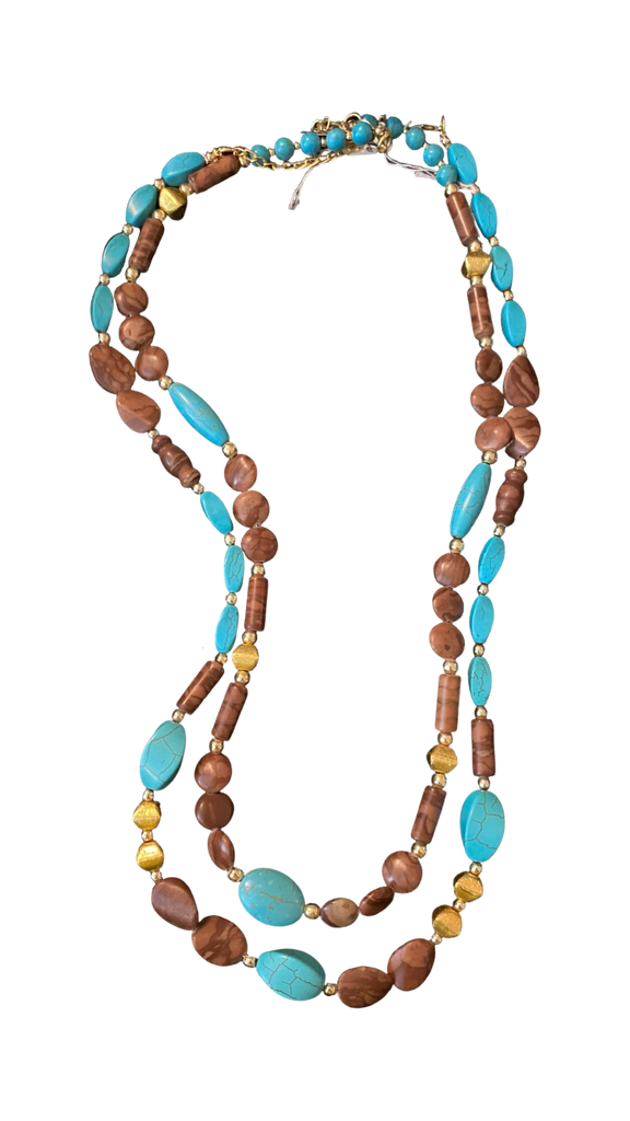 Brown & Turquoise Turkish Necklace Sets