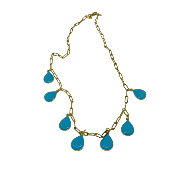 Turquoise Drops Necklace - hand & psyque by Ifigenia Loukou