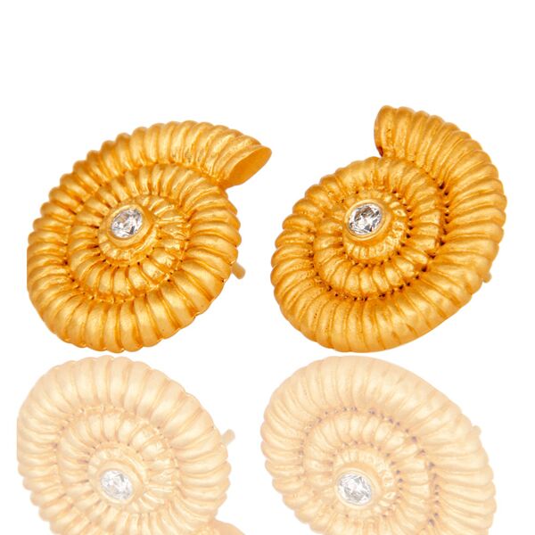 Sun dial shell shape earrings
