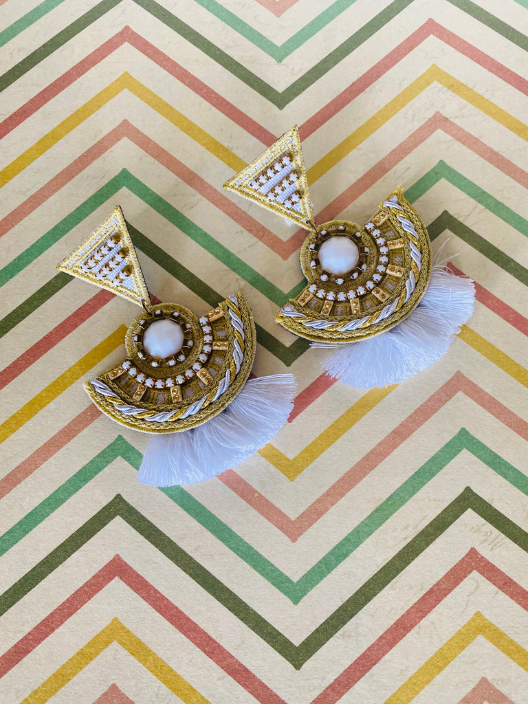 Tassels, lace and beads earings